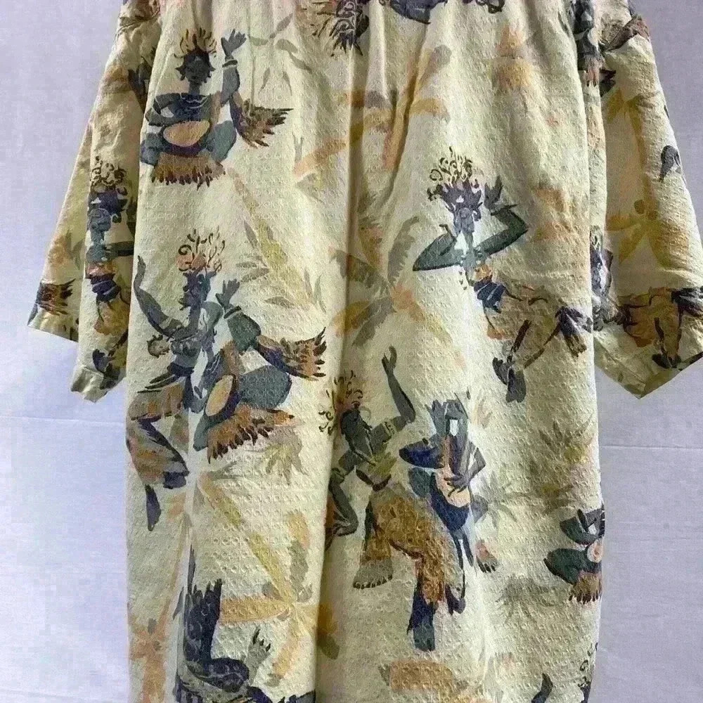 Tommy Bahama  Hula Dancer Men's Button-Up Shirt Medium Yellow - Picture 4 of 5